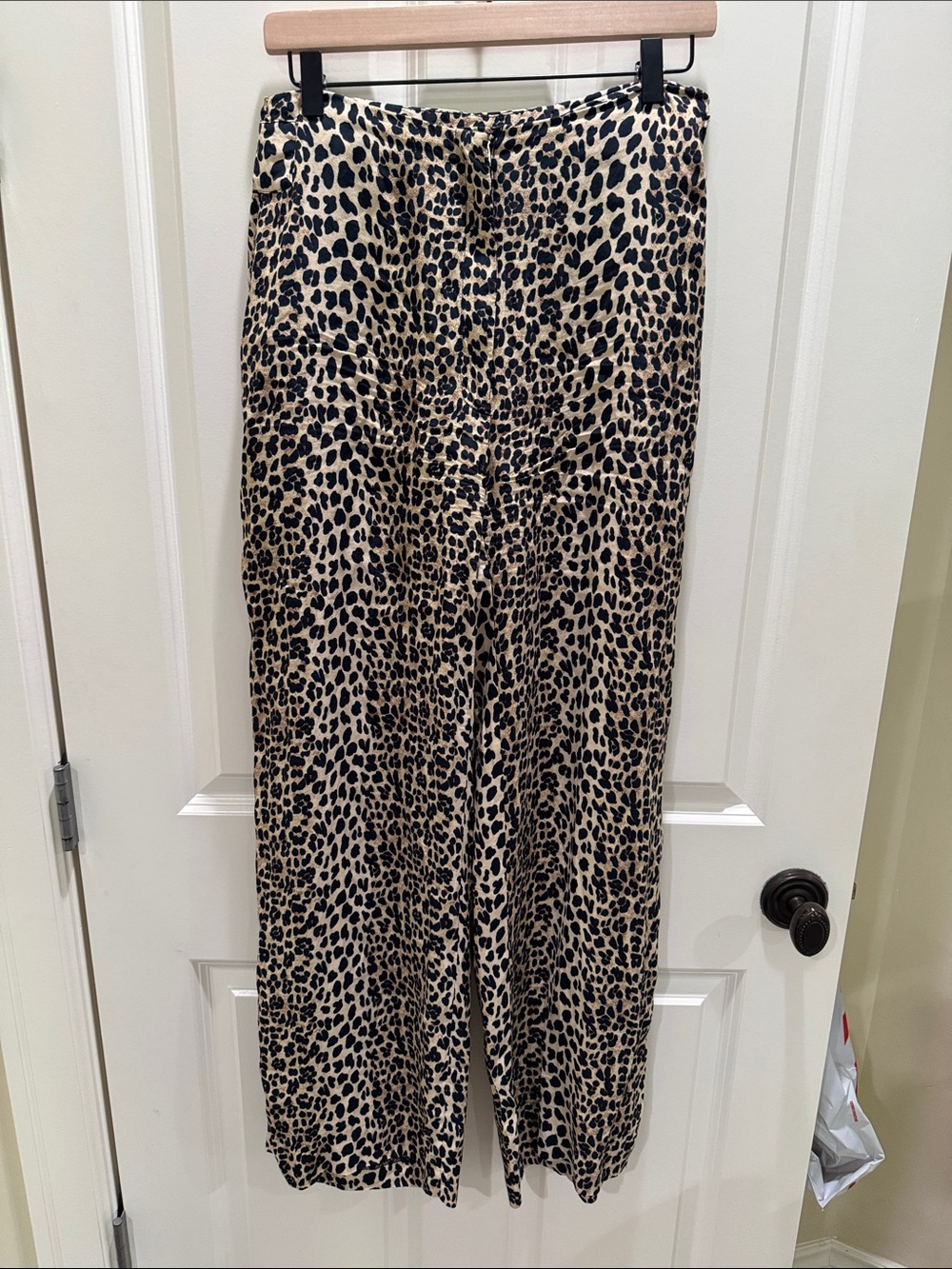 Mango Leopard-Print Wide-Leg Pants - Beige & Black